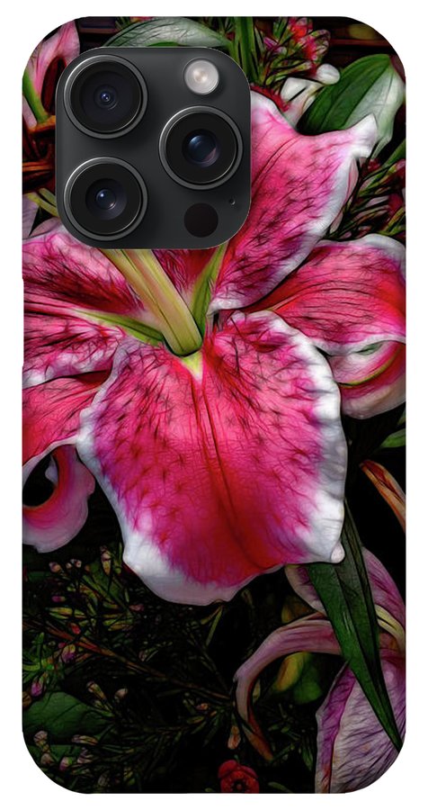 Big Petaled Pink and White Lily - Phone Case