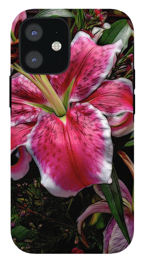 Big Petaled Pink and White Lily - Phone Case