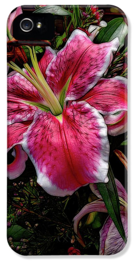 Big Petaled Pink and White Lily - Phone Case