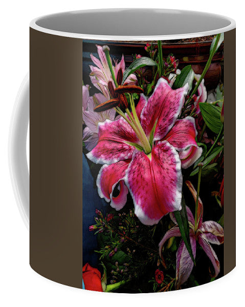 Big Petaled Pink and White Lily - Mug