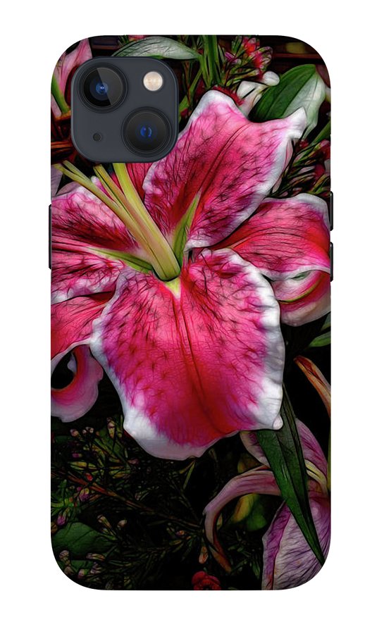 Big Petaled Pink and White Lily - Phone Case