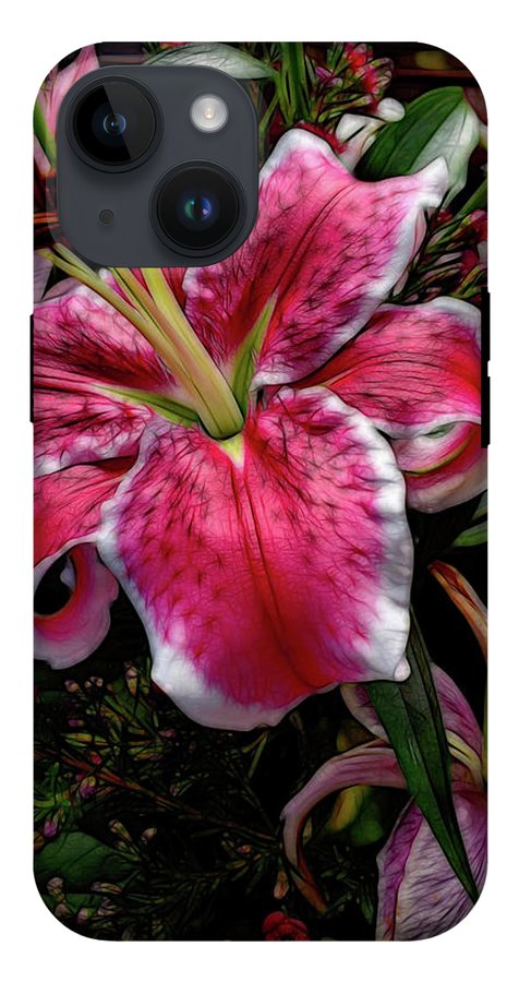 Big Petaled Pink and White Lily - Phone Case