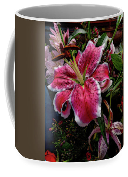 Big Petaled Pink and White Lily - Mug