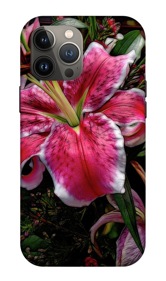 Big Petaled Pink and White Lily - Phone Case