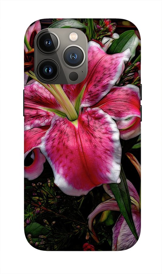 Big Petaled Pink and White Lily - Phone Case