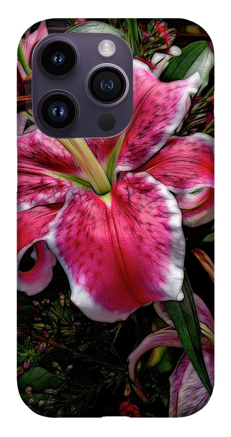 Big Petaled Pink and White Lily - Phone Case