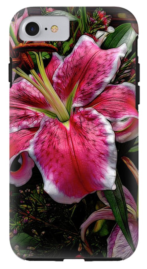 Big Petaled Pink and White Lily - Phone Case