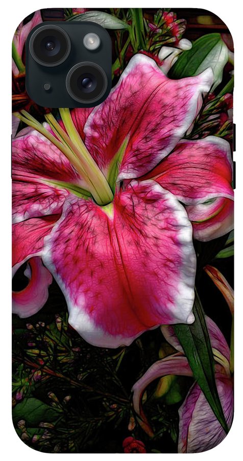 Big Petaled Pink and White Lily - Phone Case