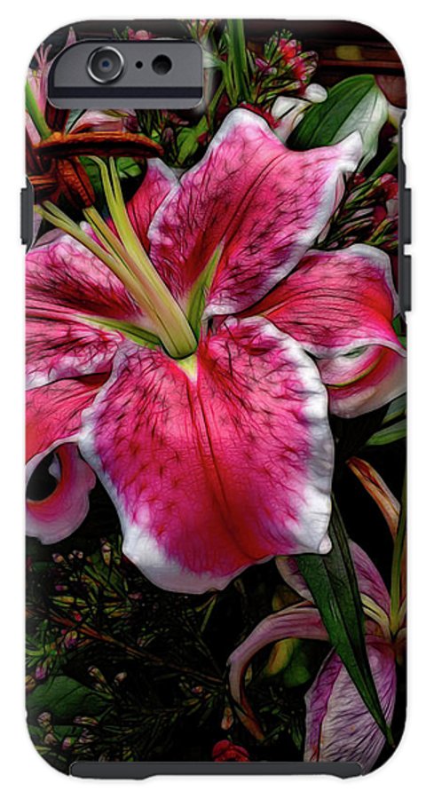 Big Petaled Pink and White Lily - Phone Case