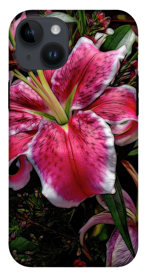 Big Petaled Pink and White Lily - Phone Case