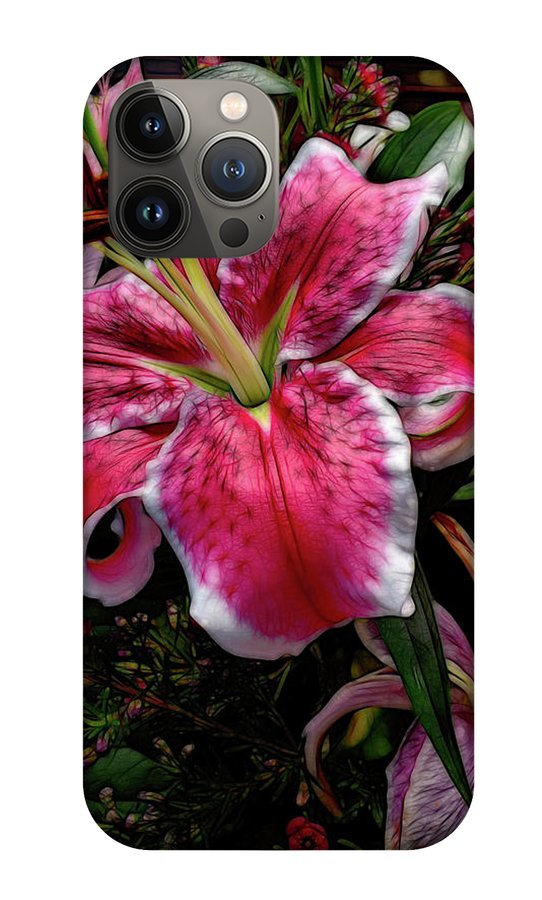 Big Petaled Pink and White Lily - Phone Case