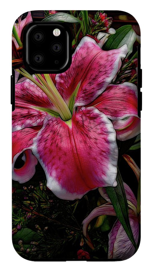 Big Petaled Pink and White Lily - Phone Case