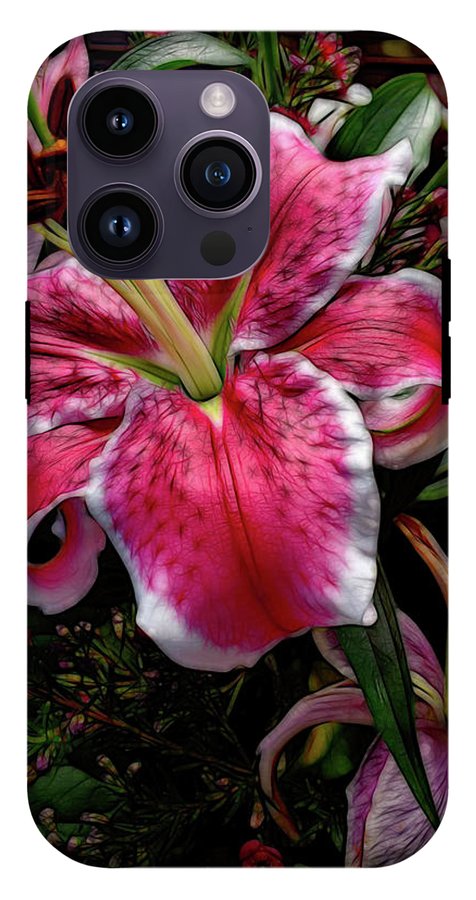 Big Petaled Pink and White Lily - Phone Case