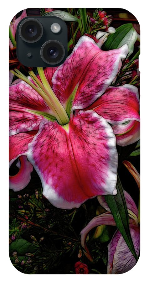 Big Petaled Pink and White Lily - Phone Case