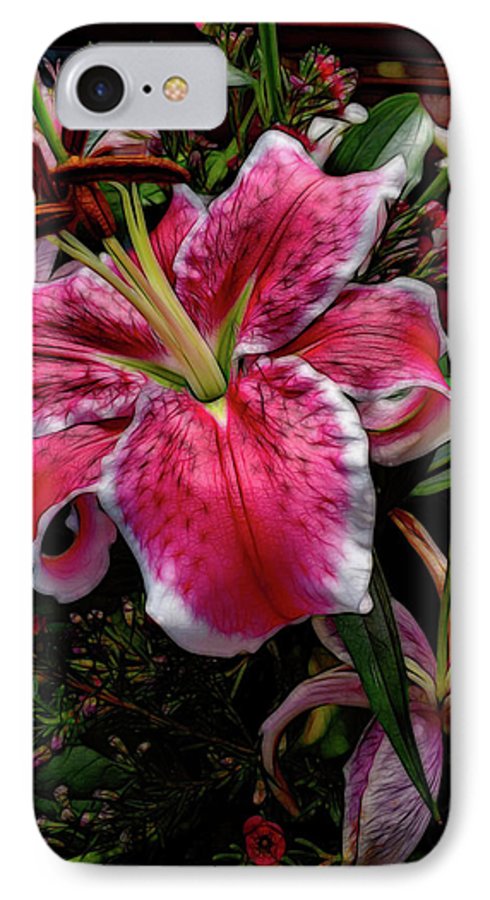 Big Petaled Pink and White Lily - Phone Case