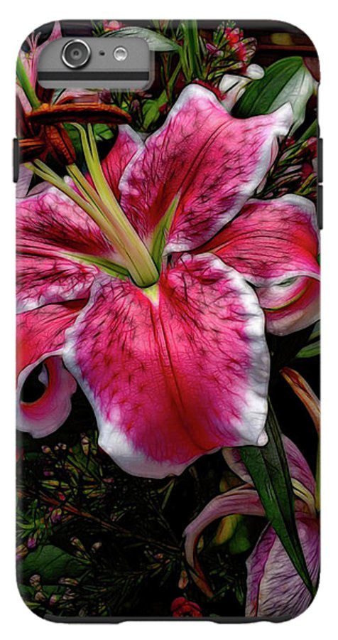 Big Petaled Pink and White Lily - Phone Case