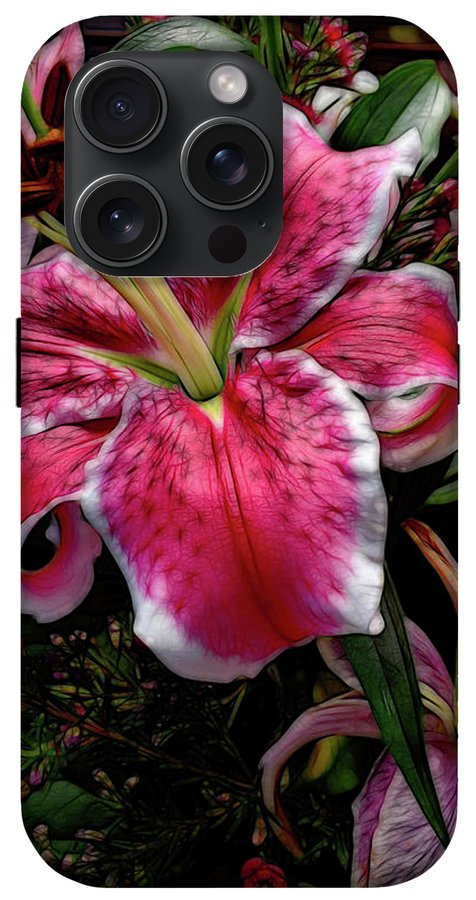 Big Petaled Pink and White Lily - Phone Case