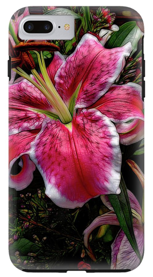 Big Petaled Pink and White Lily - Phone Case