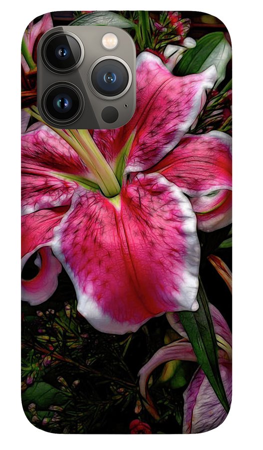 Big Petaled Pink and White Lily - Phone Case