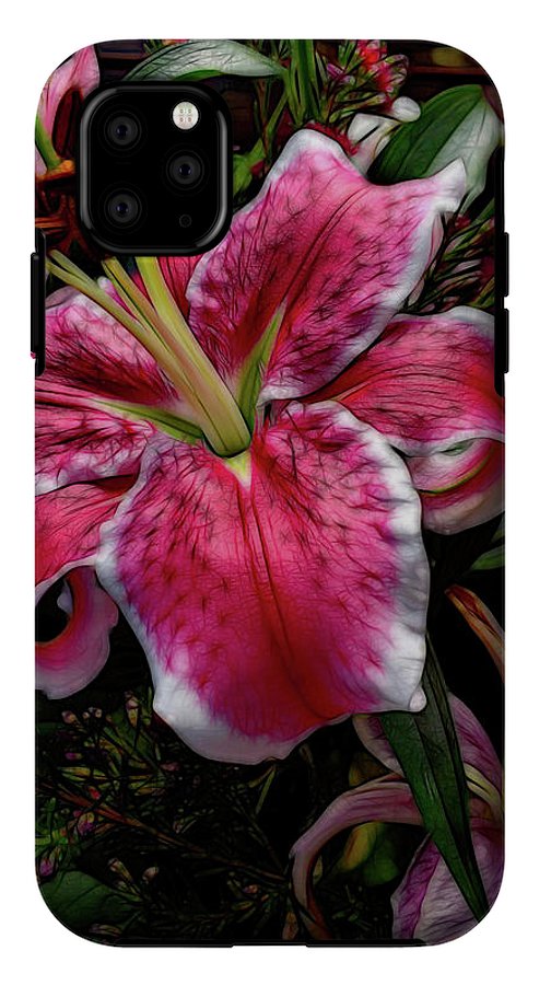 Big Petaled Pink and White Lily - Phone Case