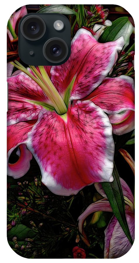 Big Petaled Pink and White Lily - Phone Case