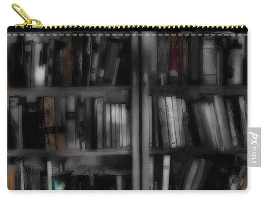 Black and White Bookshelves - Carry-All Pouch