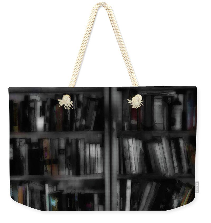 Black and White Bookshelves - Weekender Tote Bag