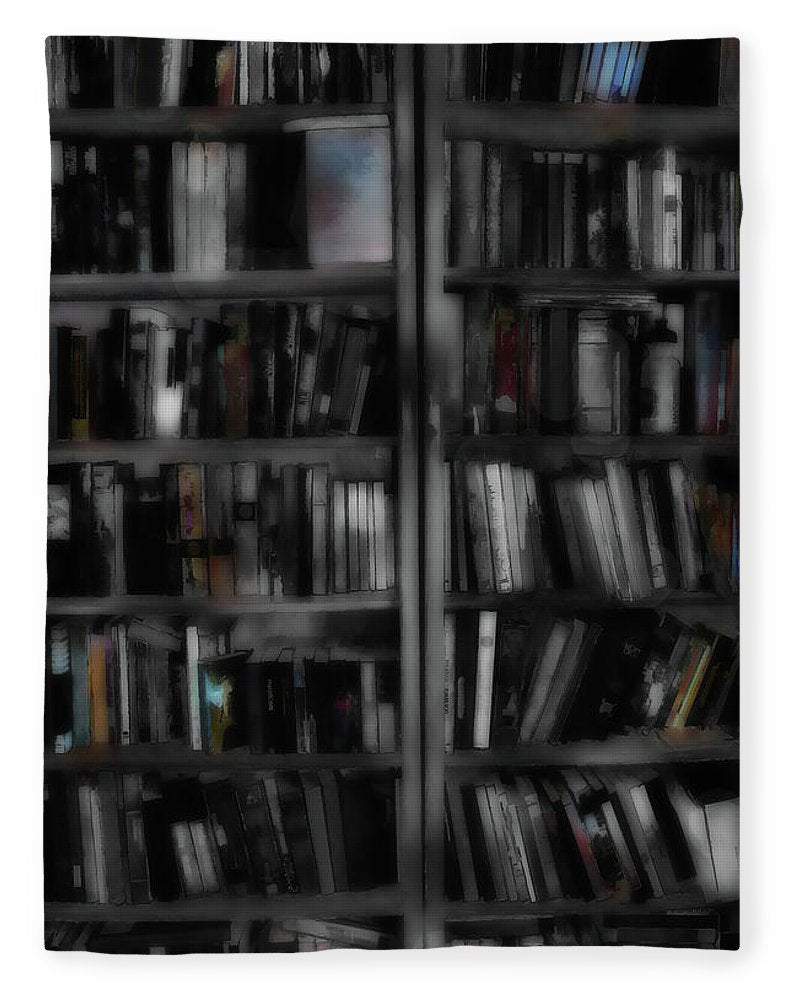 Black and White Bookshelves - Blanket