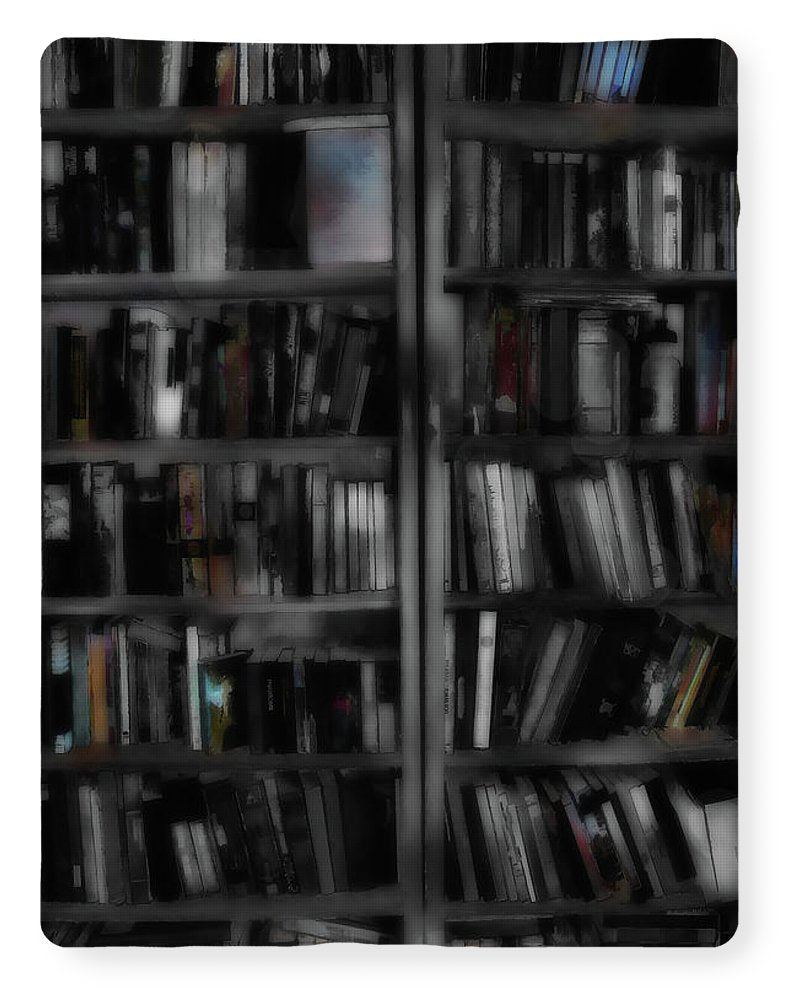 Black and White Bookshelves - Blanket