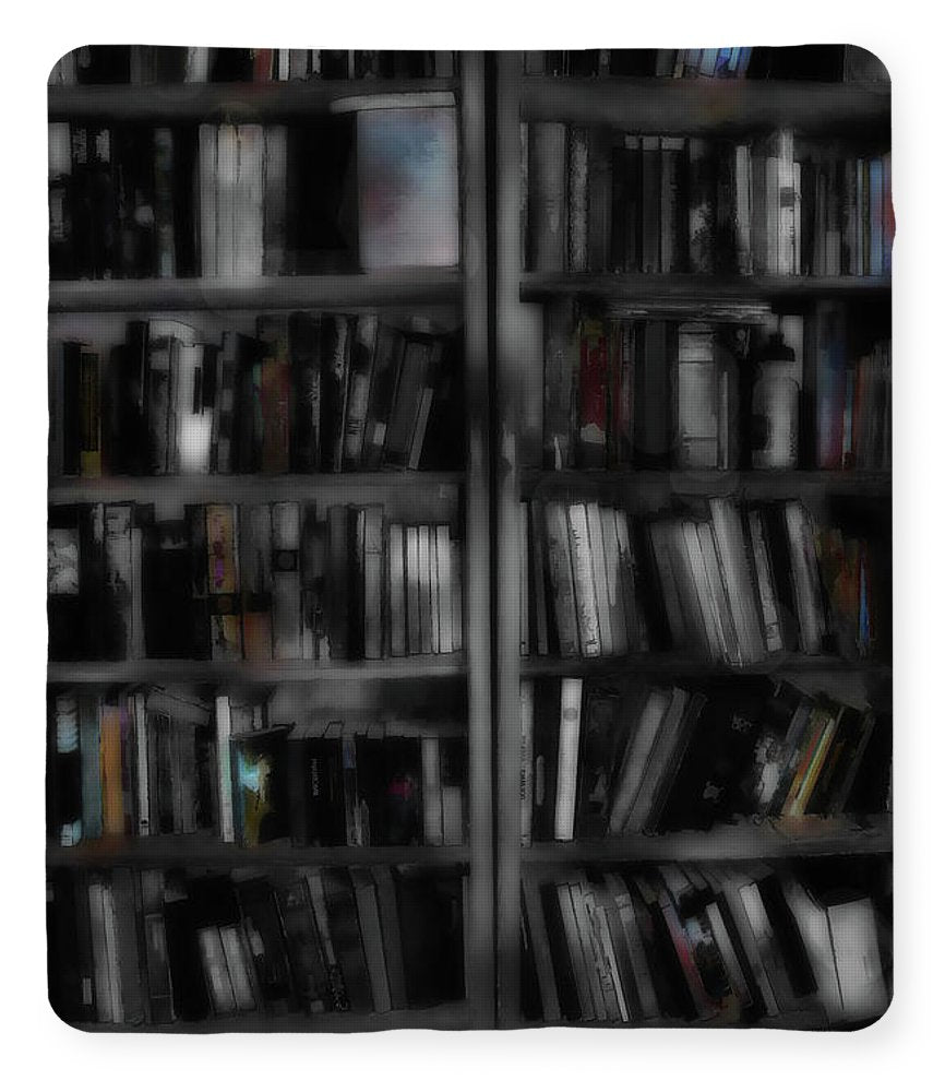 Black and White Bookshelves - Blanket
