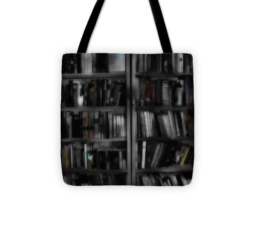 Black and White Bookshelves - Tote Bag
