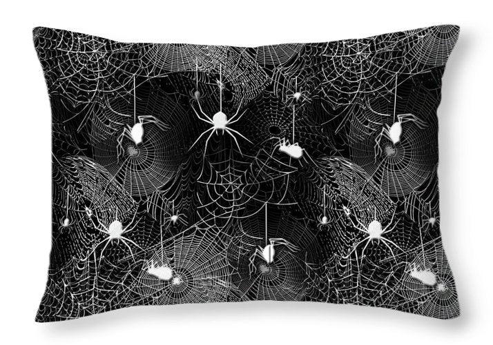 Black and White Spiders - Throw Pillow