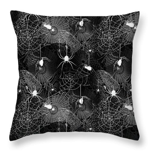 Black and White Spiders - Throw Pillow