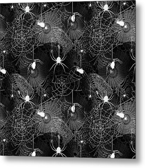 Black and White Spiders - Metal Print