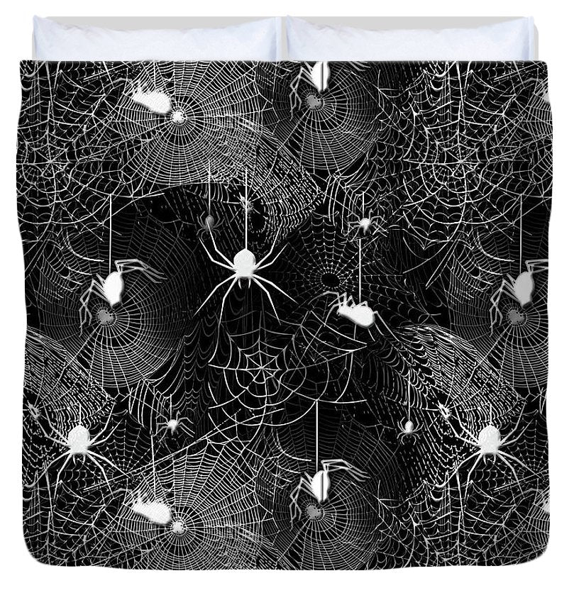 Black and White Spiders - Duvet Cover