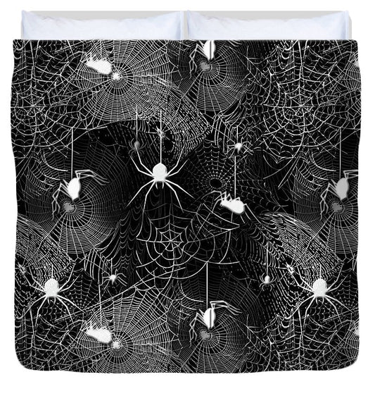 Black and White Spiders - Duvet Cover