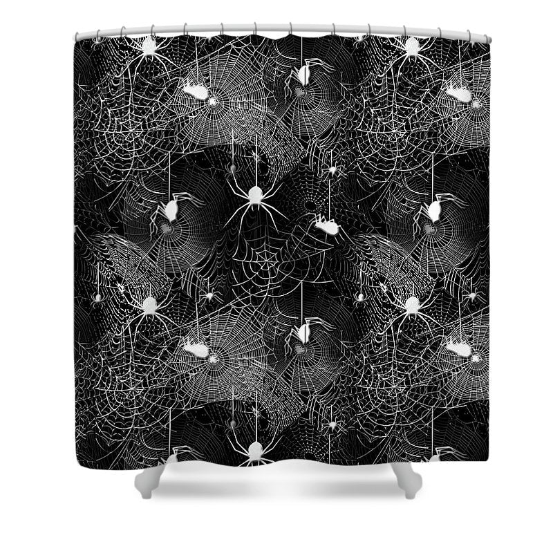 Black and White Spiders - Shower Curtain