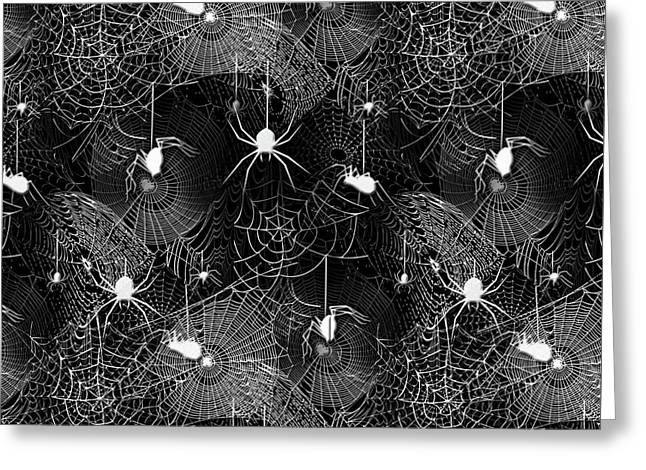 Black and White Spiders - Greeting Card