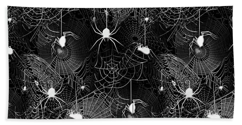 Black and White Spiders - Beach Towel