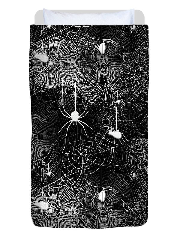 Black and White Spiders - Duvet Cover