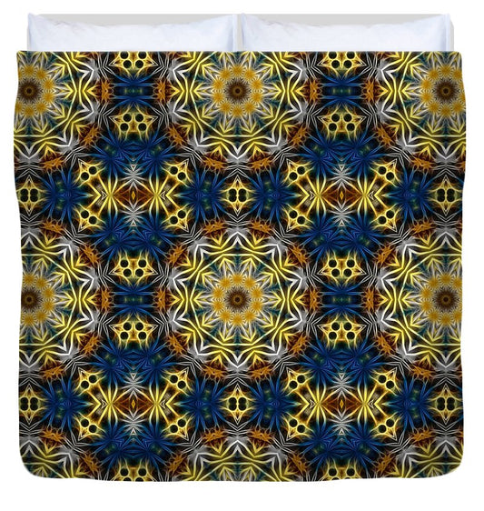 Blue and Yellow Kaleidoscope - Duvet Cover