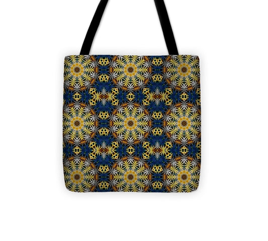 Blue and Yellow Kaleidoscope - Tote Bag