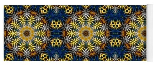 Blue and Yellow Kaleidoscope - Yoga Mat
