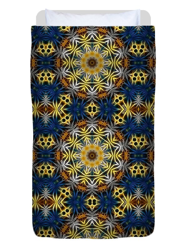 Blue and Yellow Kaleidoscope - Duvet Cover