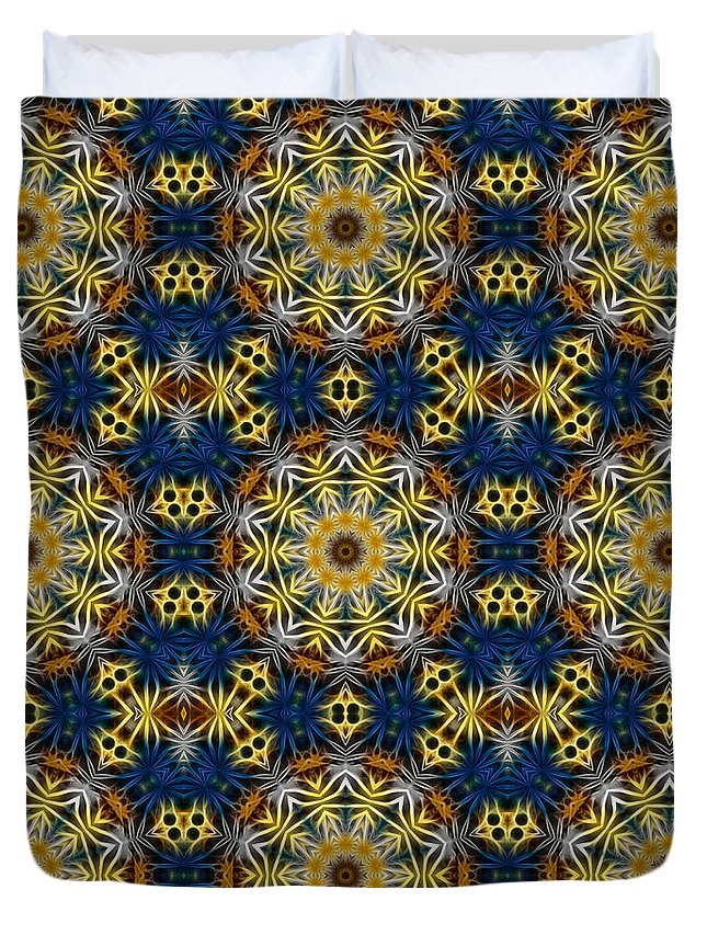 Blue and Yellow Kaleidoscope - Duvet Cover