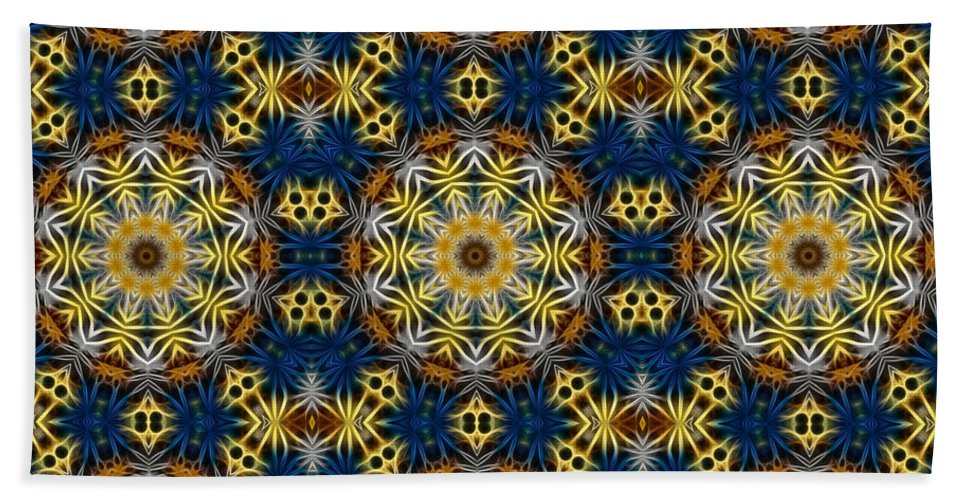 Blue and Yellow Kaleidoscope - Beach Towel