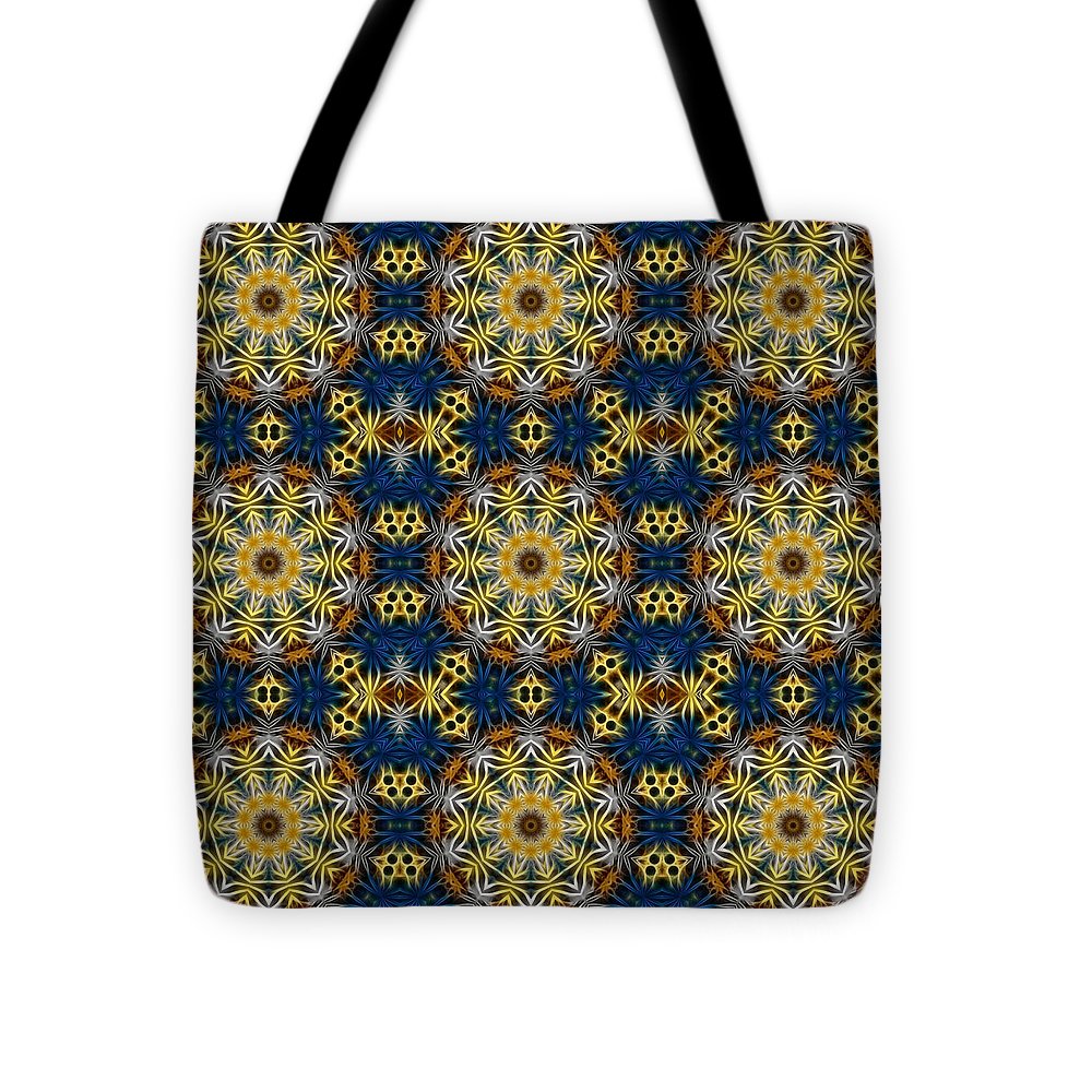 Blue and Yellow Kaleidoscope - Tote Bag