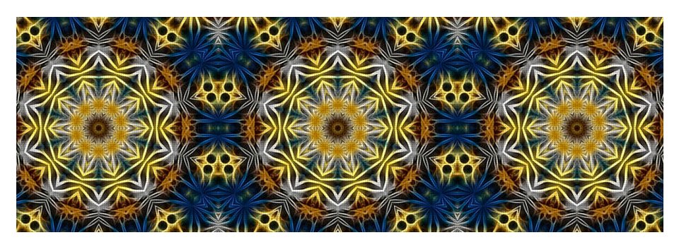 Blue and Yellow Kaleidoscope - Yoga Mat