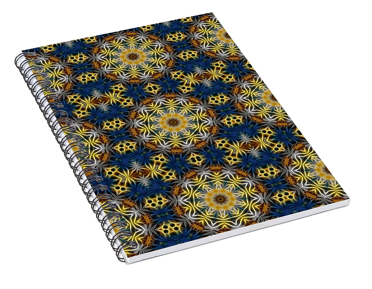 Blue and Yellow Kaleidoscope - Spiral Notebook