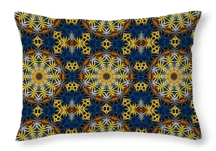 Blue and Yellow Kaleidoscope - Throw Pillow